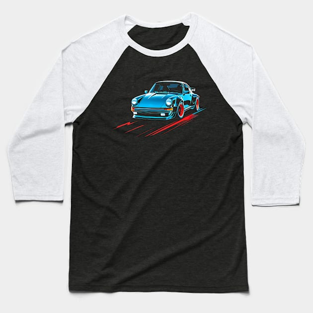 Porsche 930 Turbo Baseball T-Shirt by TaevasDesign